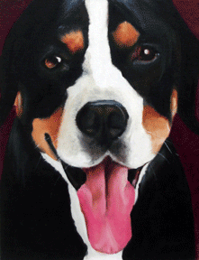 black dog  painting